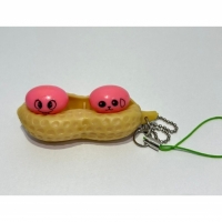 Set 2 jucarii antistres, breloc, in forma de aluna, crem, 6 cm, Vivo FIGURINA-ALUNA